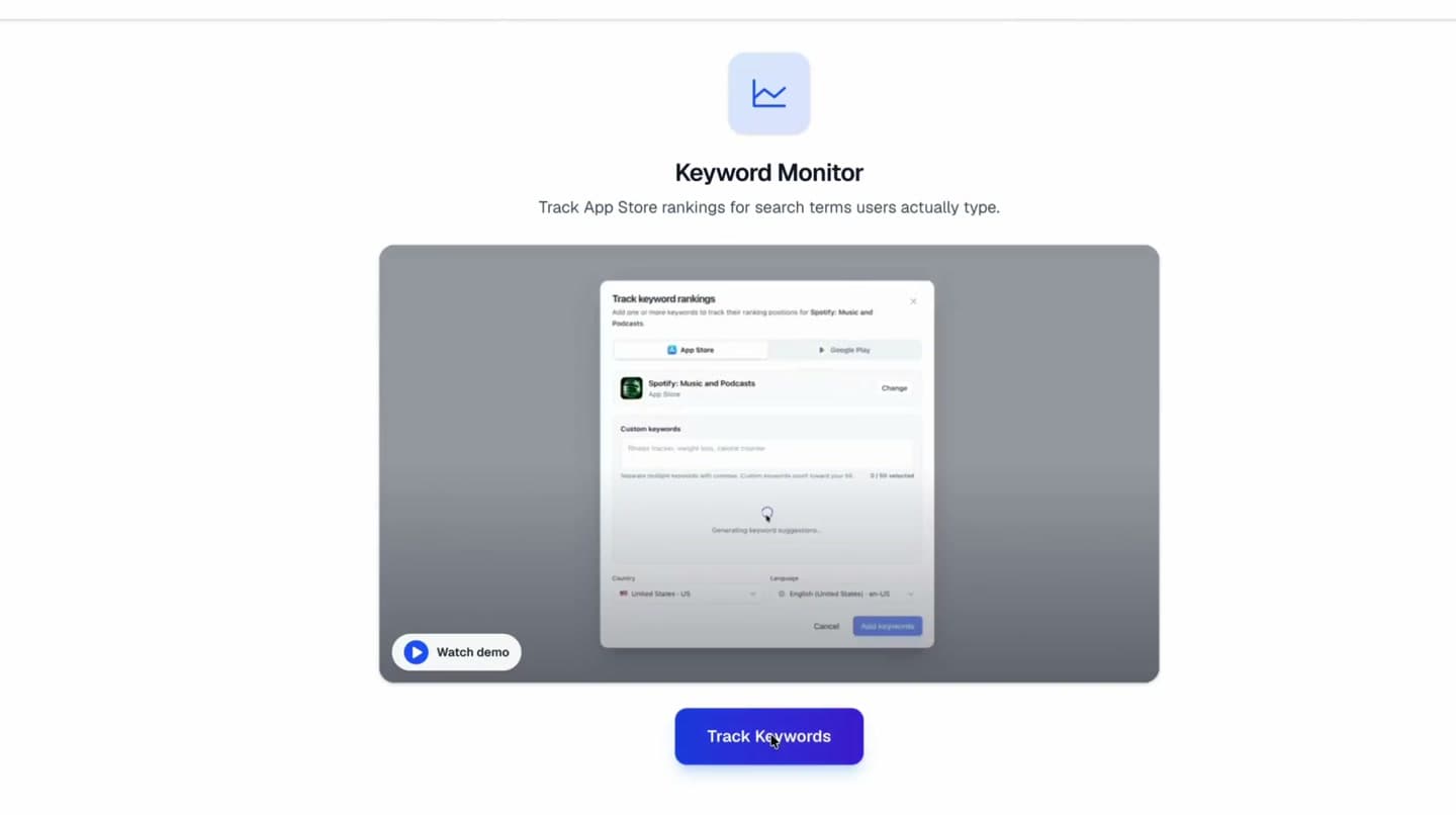 Keyword rankings and competitor trends dashboard