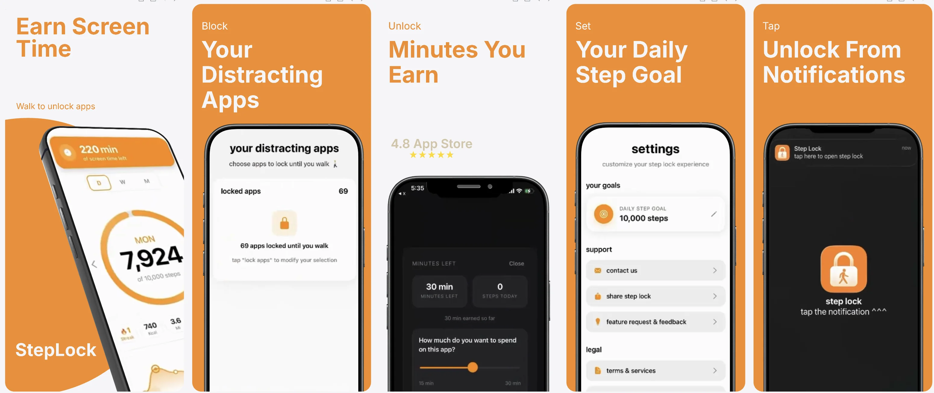 StepLock - Step counter & health - Created with AppLaunchFlow