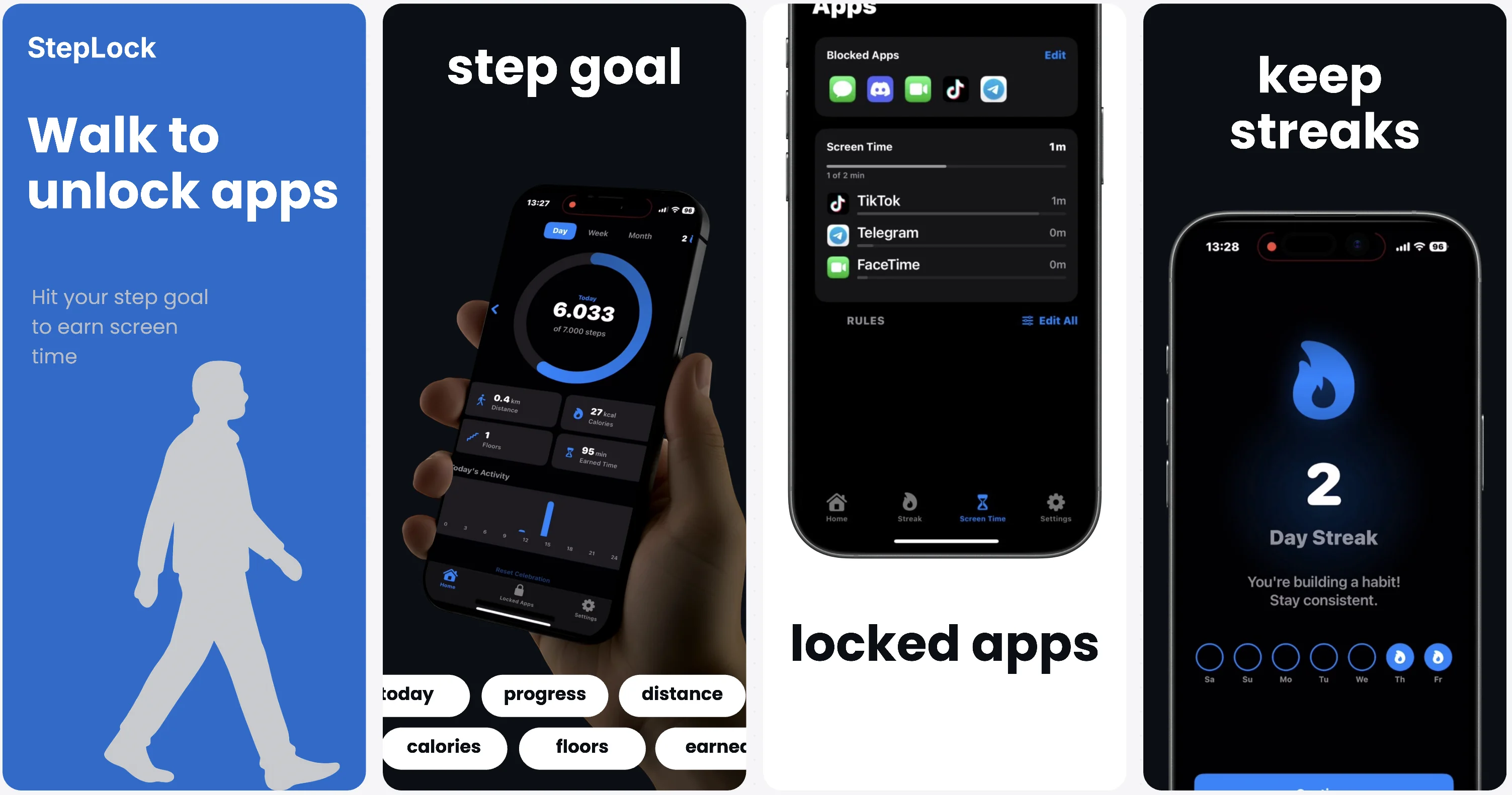 WalkLock - Fitness tracking app - Created with AppLaunchFlow