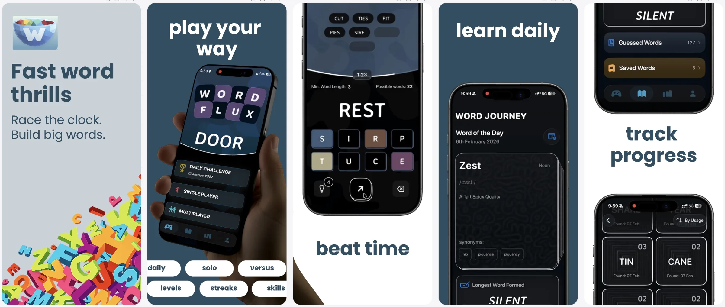 WordFlux - Vocabulary learning - Created with AppLaunchFlow