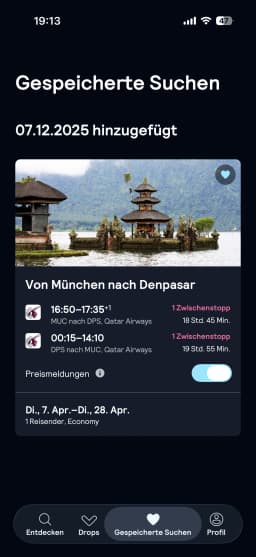 iPhone app screenshot demonstrating modern app design patterns